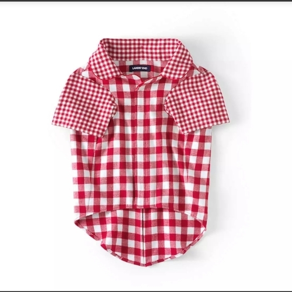 Draper James x Lands End Red Gingham Dog Flannel-Size M - Picture 2 of 5